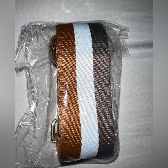 🤎 NWOT! Brown Stripe Replacement Crossbody/Shoulder Bag Strap - Picture 2 of 3